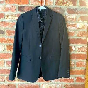 Boys Black Blazer and Dress Shirt Size 10/12 EUC